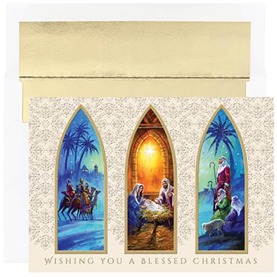 JAM Paper Triptych Christmas Card Set